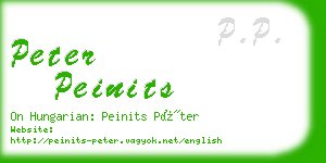 peter peinits business card